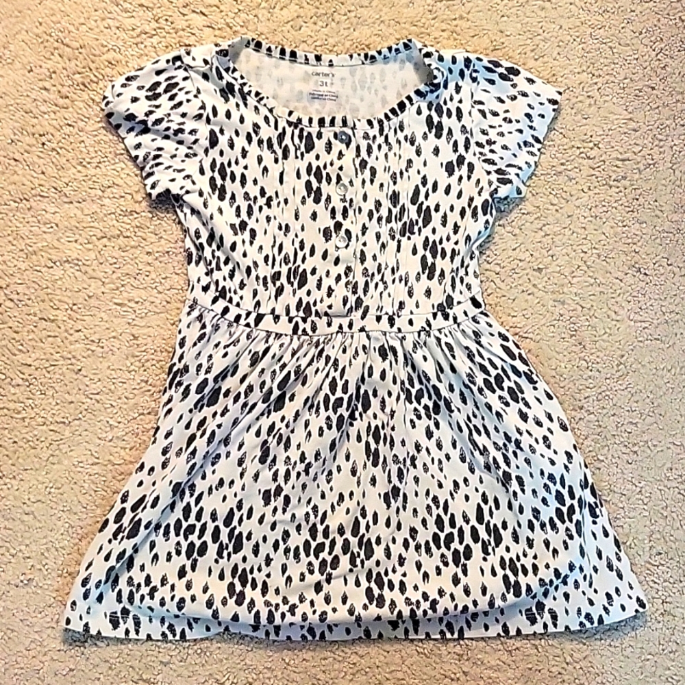 Carters Girls Black and White Dress  Size 3T